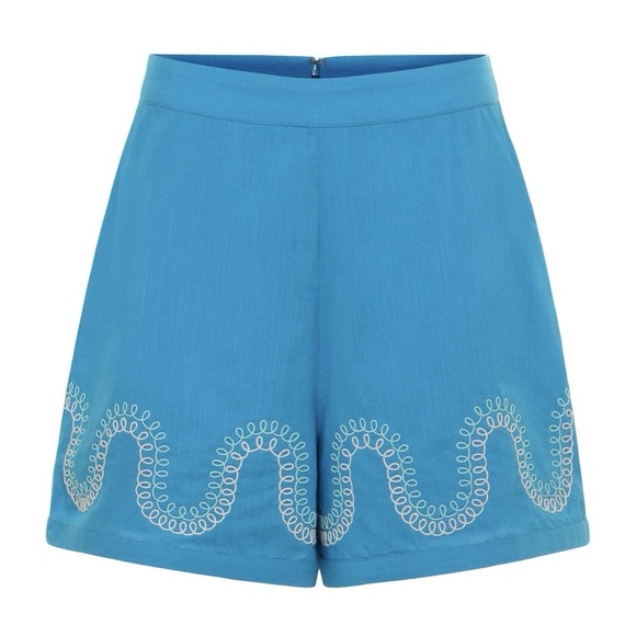 Anna Cate Lizzie Short In‎ Blue Swirl Cotton Embroidered Sz XS NWT Tuckernuck